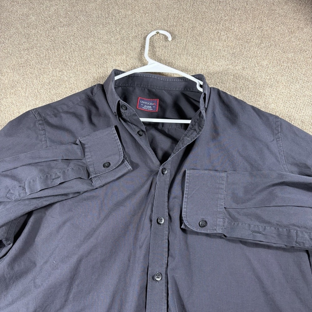 UNTUCKit Men X-Large Button Front Shirt Black Minimalist Business Casual Preppy - Picture 1 of 7